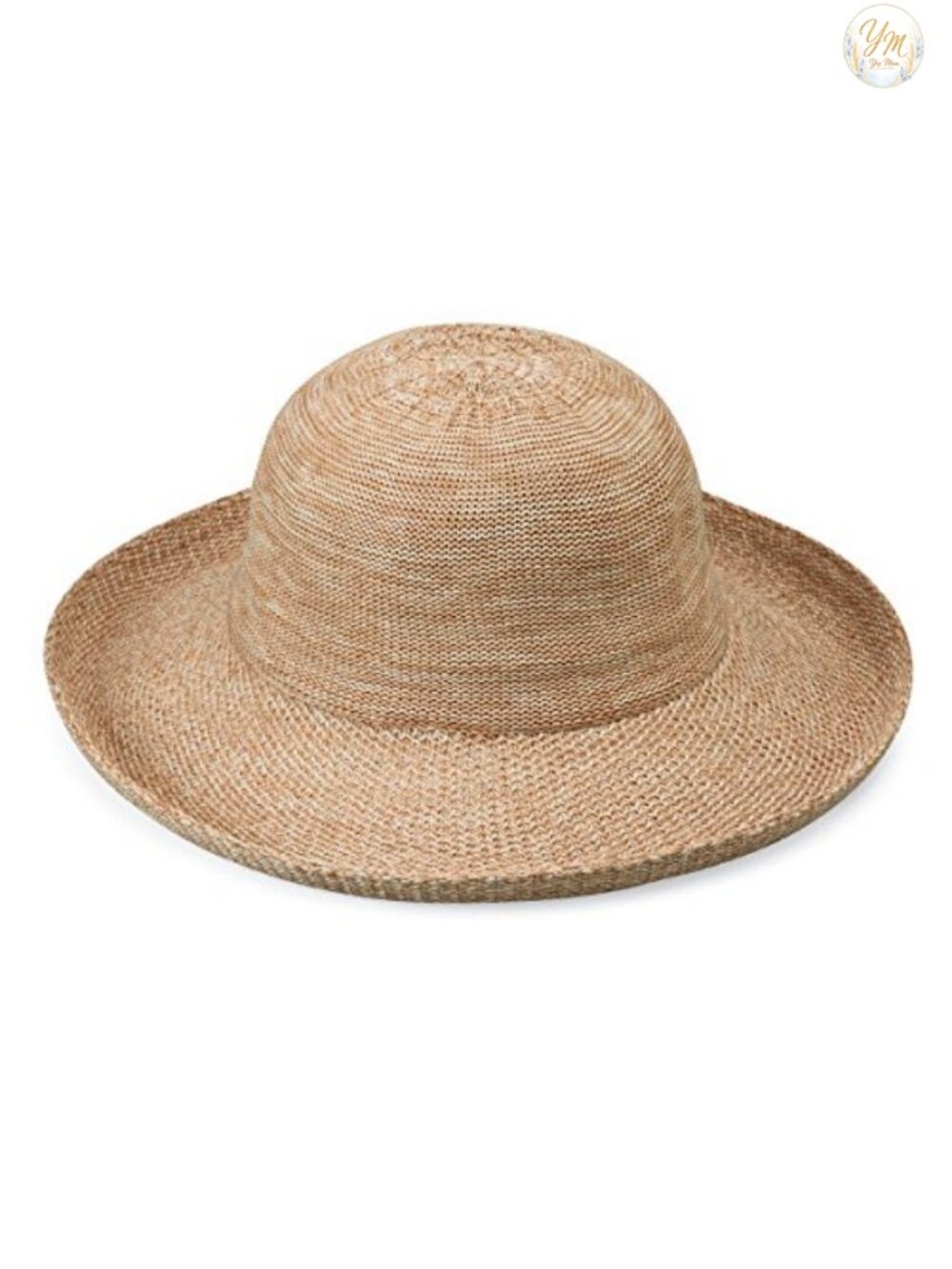 Packable Wide Brim Sun Hat Adjustable Poly-Straw Travel